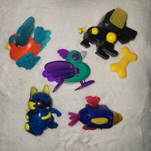 5 Vintage Sega 2000 Robo-Chi Pets Chirpy-Chi x 2 Poo-Chi Meow-Chi Aquaroid Fish